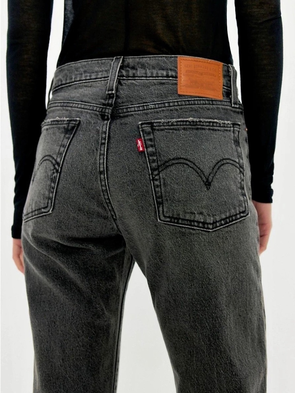 Levi's Wedgie We'll Worn Straight Jeans Black Waist 29